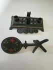 Vintage Miniature Hand Painted Cast Iron Balance Scale Amazing Condition