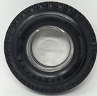 Vintage Firestone Advertising Ashtray Rubber Tire Glass Insert Transport 110