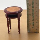 Vintage Miniature Round Wooden Inlay Table 2    X 1 75    Open Front Area