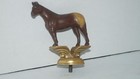 Vintage Cast Metal Brown   White Horse Equestrian Trophy Topper Figurine