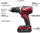 Milwaukee M18 18v Li-ion 1 2   Cordless Compact Hammer Drill 2607-20
