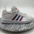 Adidas X Farm Rio Grand Court Sneakers Womens 5 5 White Floral Stripes Lace Up
