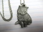 1983 Rawcliffe Pewter I Love My Kitty Pendant Keychain X-mas Ornament Nice Bin