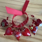 Red Heart Red Heart  Valentines Hearts Party Wine Glass Ring Charms  Set Of 6