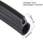 Trim Seal With Top Bulb  Epdm  Fits 1-3mm Edge 2m 6 56ft Length  1 18inch Height