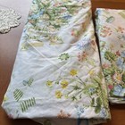 Vintage Full Sheet Set Pequot Usa Flower Meadow 1970s Floral Pink Blue Yellow 