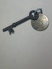 Vintage Brass Hotel Motel Room Key Fob   Skeleton Key  4