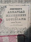 Antique Johnson s Map Of Arkansas  Mississippi And Louisiana 1863 Civil War Era