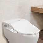 Slim Bidet Seat Round  Warm Water And Heated Seat  Night Light  White