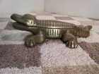 Antique Vintage Cast Iron Alligator Match Safe Keeper Holder Trinket Tray