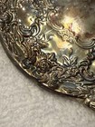 Vtg Victorian Style Silver Plated Hand Held Vanity Mirror  Rose Pattern  Heavy  
