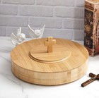 Bamboo Wood Communion Set   Holy Plate With Cross Lid   100 Cups   Cup Filler