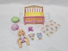 2006 Fisher Price Snap N Style 5  Baby Doll Crib Clothes Hats Teddy Bear Set