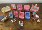 Fisher Price Loving Family Twin Time Lot Babies Musical Crib Nursery Furniture