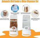 Automatic Bird Water Seed Silo Feeder Adjustable Flow 16oz Hamster Parrot Quail