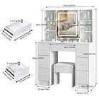 Led Vanity Makeup Dressing Table Desk Set With Lighted Mirror   Stool   Drawers