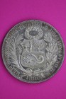 1890 Peru 1 Sol Silver Coin  900 Fine Guaranteed Authentic   Genuine 0772n