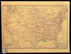 Ca 1920 Antique United States Railroad Map Us Railway Wall Art Original Vintage