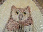 Owl Wood Hand Carved Wall Hanging  Art Decor Plaque Rustic Vintage