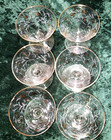 Vintage Libbey Royal Fern Cocktail Champagne Sherbet 4oz Glasses Set Of Six