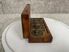 Vintage Laboratory Apothecary Brass Scale Metric Weight Wooden Box Set