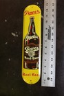 Rare 1950s Tower Root Beer No Equal Stamped Painted Metal Door Sign Soda Pop 7up