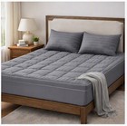 4 Inches Thick Gray Striped Mattress Topper Quilted Cooling Mattress Topper Pad