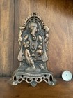 Vintage Lord Ganesha Brass Bronze Sitting Hinduism Elephant