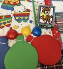 Vintage Carters Balloon Bear Circus Baby Nursery Lot Bedding Blanket Lamp Rare