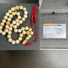 Handmade White Amber Misbaha 11mm 42 5g 45 Beads Lab Certificate