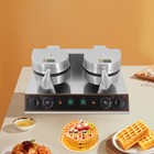 Dual Heating Plates Waffle Maker 2 4kw Adjustable Temp time Non-stick Mold