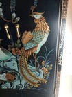 Hand-painted Peacock Chinese Black Lacquer Two-door Storage Cabinet