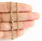 Solid 10k Yellow Gold 2 3mm Curb Chain Bracelet Or Anklet -  7  To  24  - Bc124
