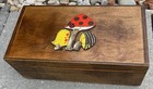 Vintage Rectangular  Hand-crafted Wooden Wood Storage Trinket Box Modern Signed