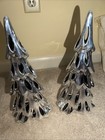 Set Of 2   Yankee Candle Metallic Silver Christmas Tree Large Tealight Holder