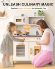 Kids Play Kitchen  Wooden Kitchen Playset For Kids Ages 3  With Real Lights     