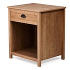 Solid Wood 25 Inch Wide Transitional Bedside Nightstand Table In Rustic Brown
