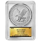 2026  1 American Silver Eagle Pcgs Ms69 Fs American 250th Anniversary Label