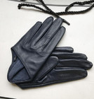 New Men Women Short Sheepskin Gloves Thin Genuine Leather Gloves Half Palm Glove