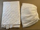 Pottery Barn Kids Crib Quilt Blanket With Bed Skirt Girls White Gold Polka Dots