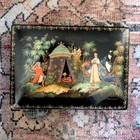 Vintage 1958 Palekh Russian Hand Painted Lacquer Hinged Box Artist Signed 5 X 7