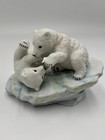 Vintage 1990 Maruri Polar Bear Cubs Figuri Polar Expedition Collection Porcelain