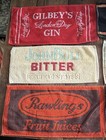 Vintage Lot Of 6 Bar Towels - Rawlings  Gin  Scotch  Pub Towel  Advertisement