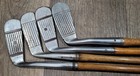 4 Antique Vintage 1920 s Hickory Wood Shaft Golf Putters Spalding Macgregor
