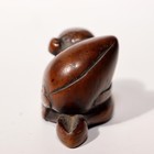 Japanese Antique Boxwood Netsuke Monkey Holding Peach Edo Period Nw269