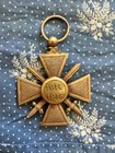 Antique Wwi French Croix De Guerre Military Medal Ribbon Asis