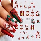 6 Sheets Christmas Nail Stickers For Art Self-adhesive Multicolour