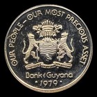 1979 Guyana 25 Cents Proof Coin  American Harpy Eagle  4000 Minted