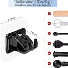 20 Pcs Self Adhesive Adjustable Curtain Rod Holders No Drilling Nail Free Hooks