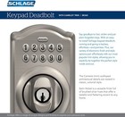 Schlage Be365 Cam 716 Camelot Keypad Entry With Flex-lock  Aged Bronze